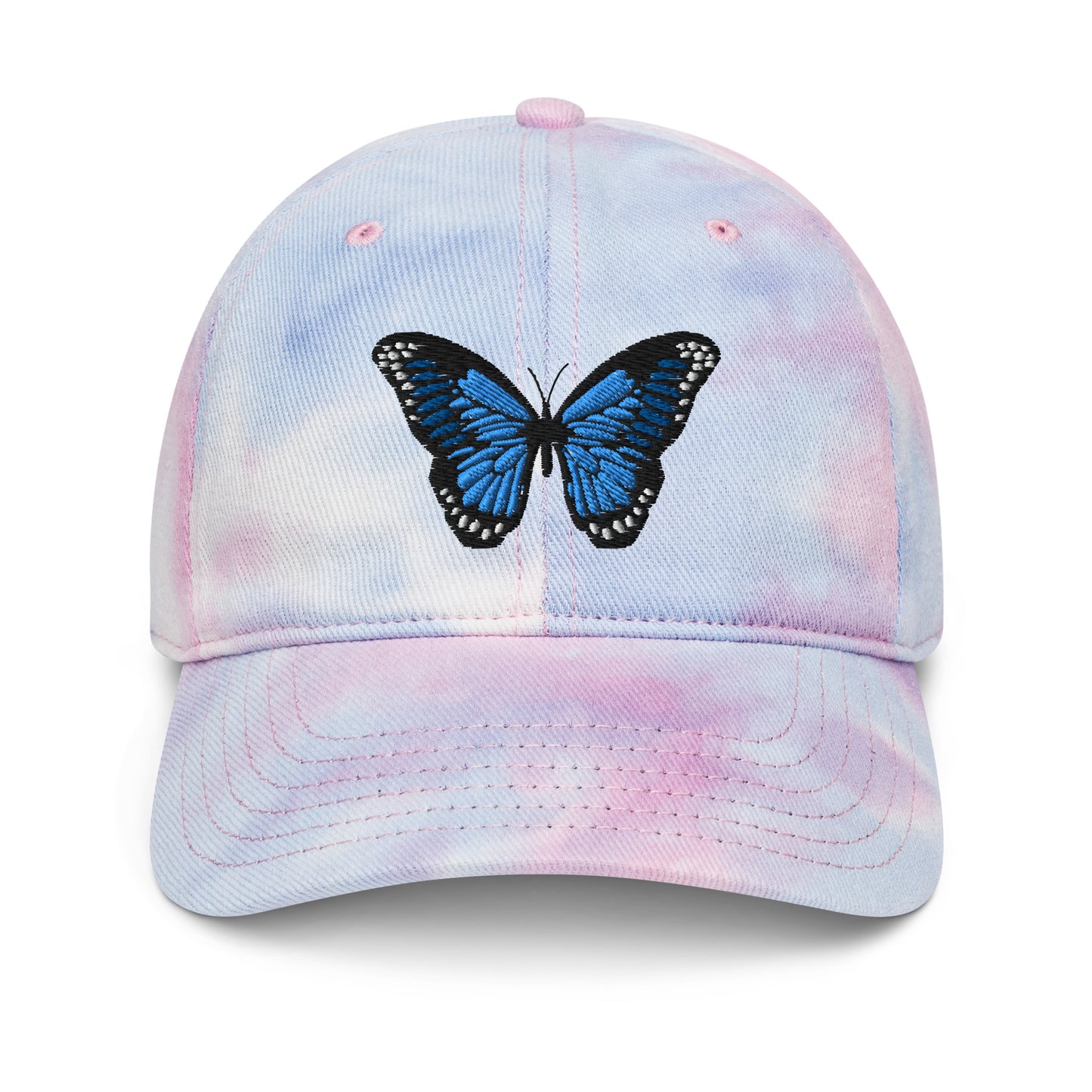 Blue Butterfly Tie-dye Hat