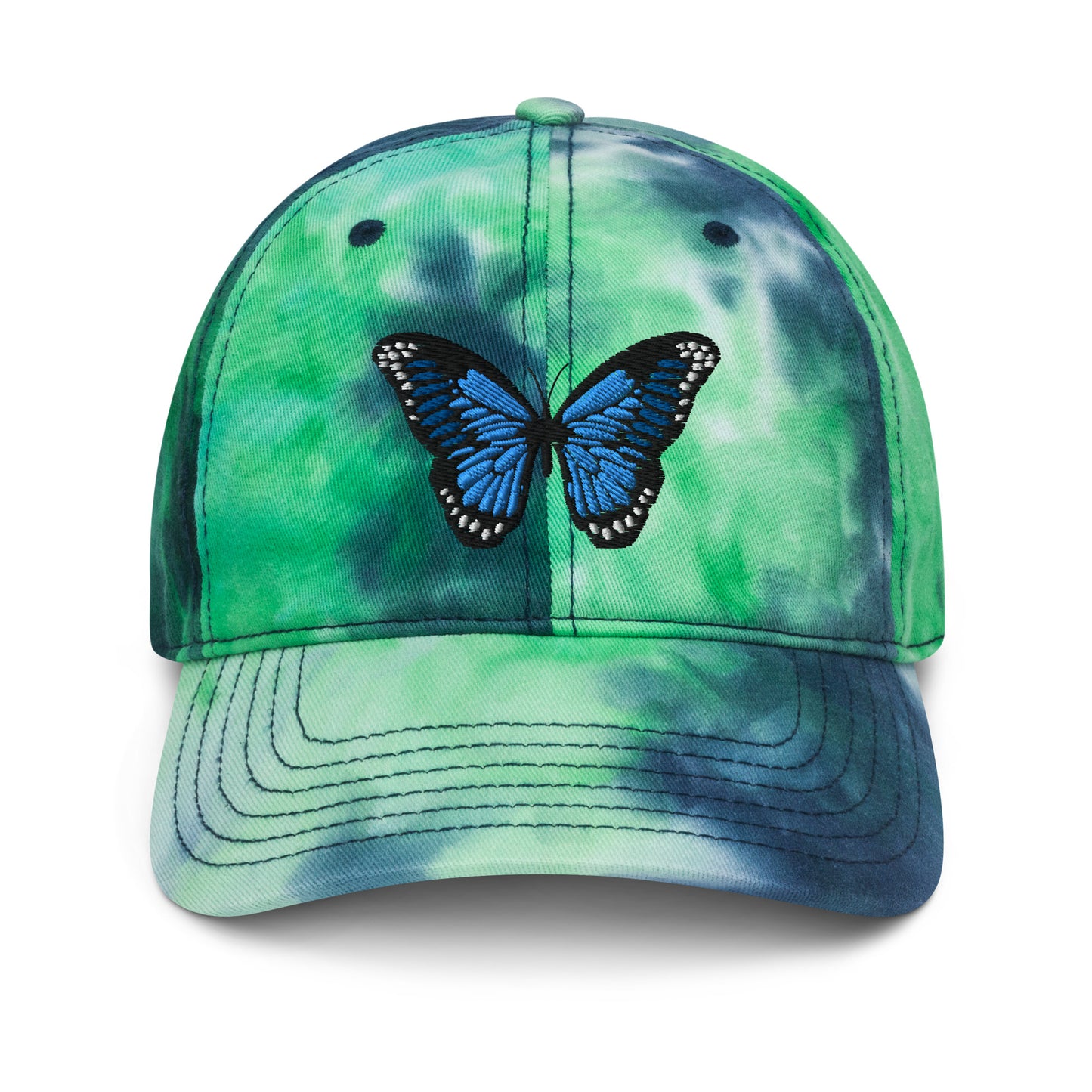 Blue Butterfly Tie-dye Hat