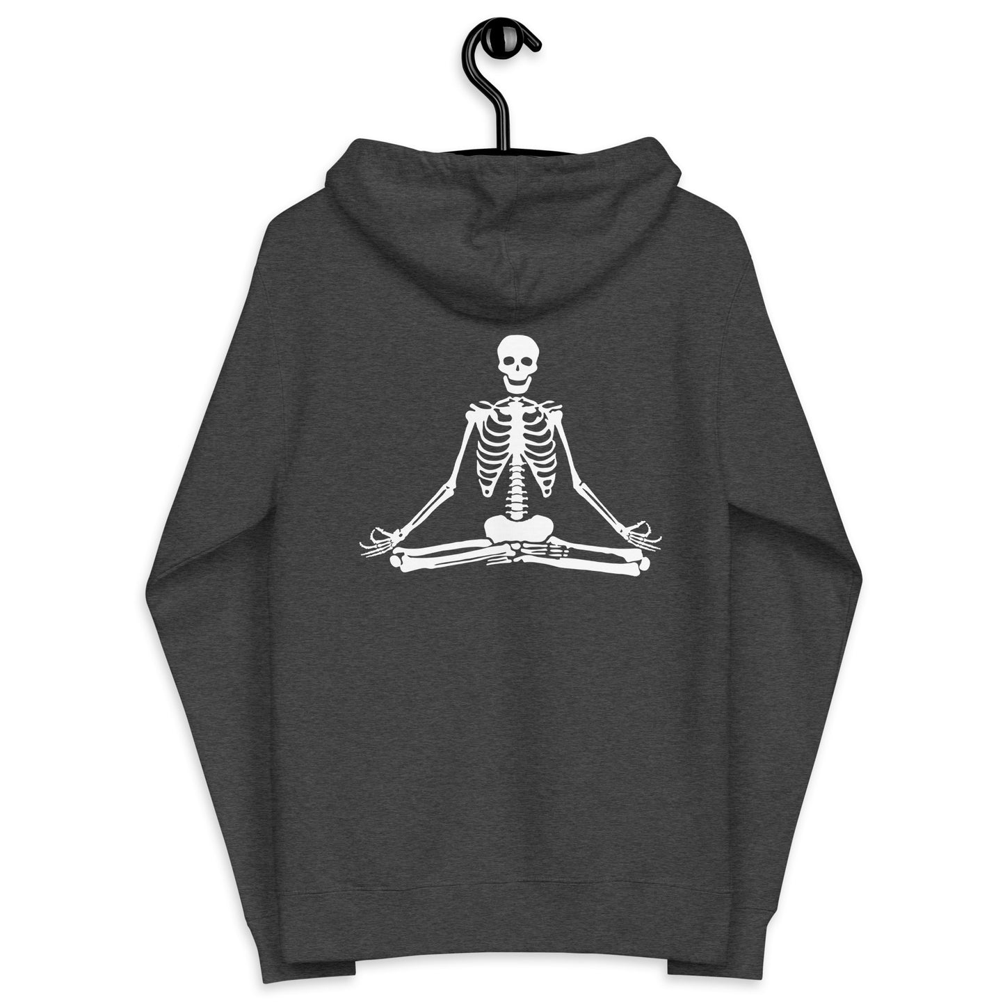 Yoga Skeleton Back Design Unisex Fleece Zip Up Hoodie