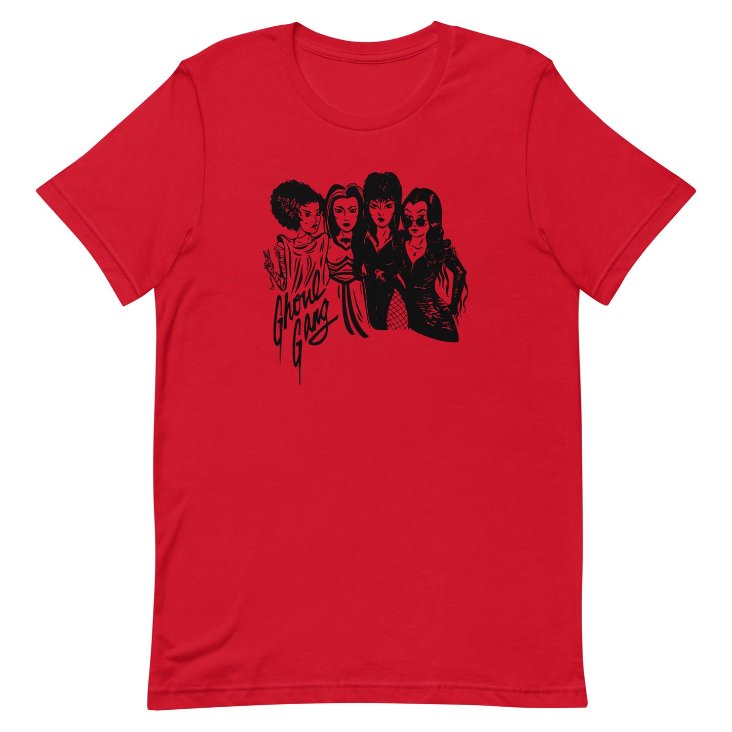 Ghoul Gang Halloween Bride of Frankenstein Morticia Elvira Lily Munster Monster Unisex t-shirt