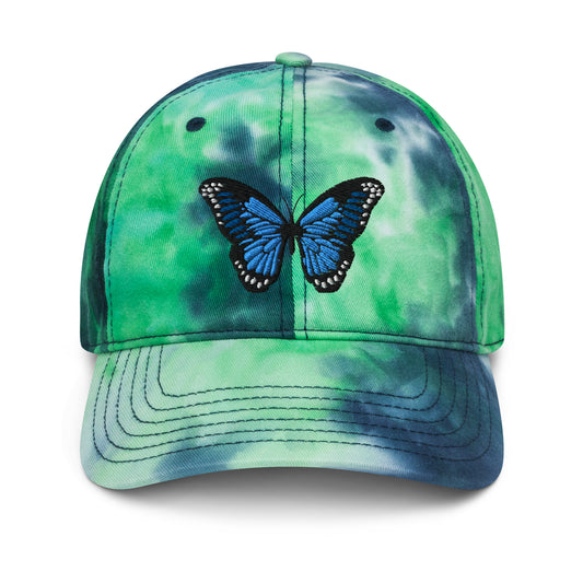 Blue Butterfly Tie-dye Hat