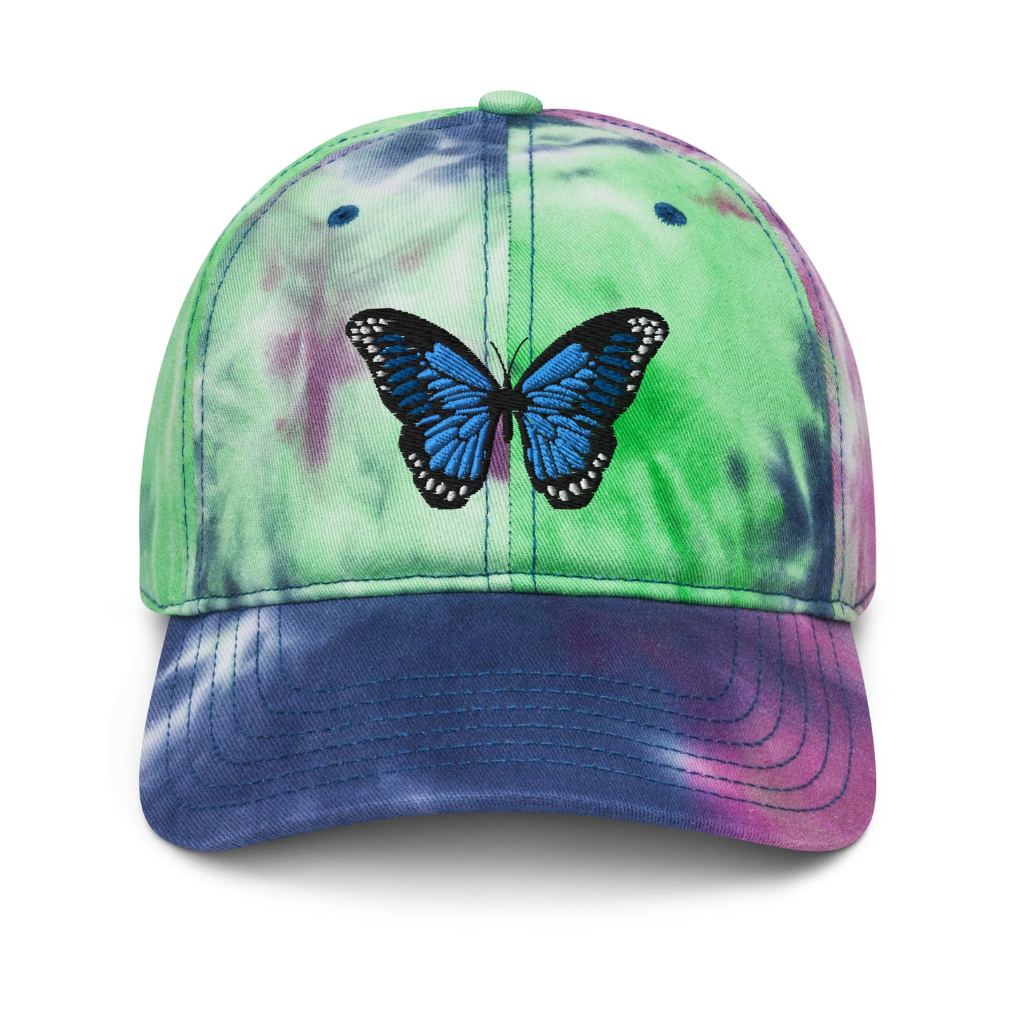 Blue Butterfly Tie-dye Hat